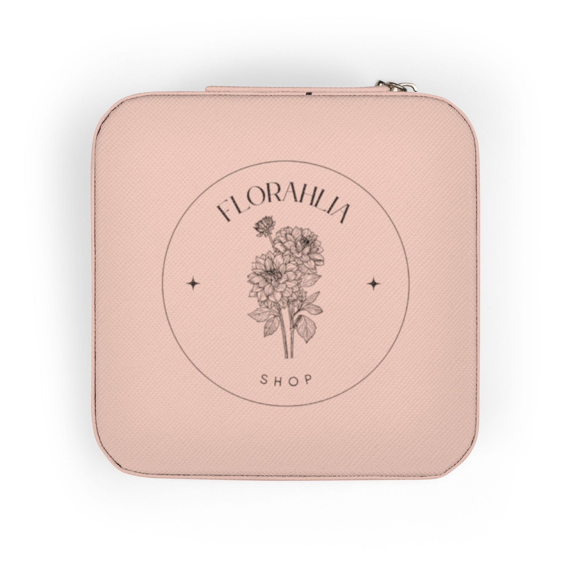 Portagioie da Viaggio Florahlia – Elegante Custodia in Velluto Rosa Cipria