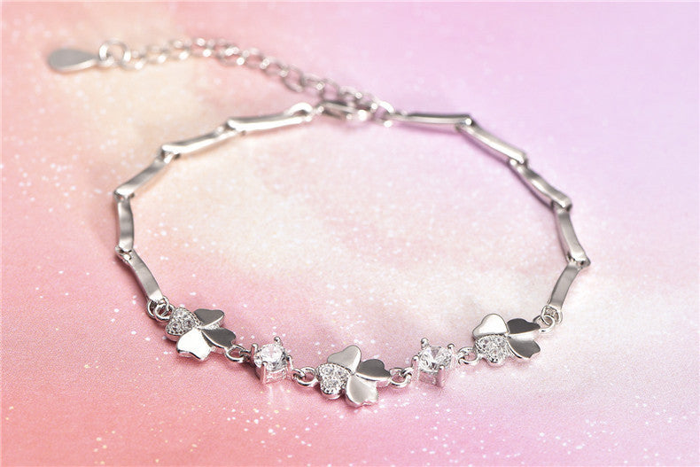 Bracciale “Lucky Bloom” in Argento 925 con Quadrifogli